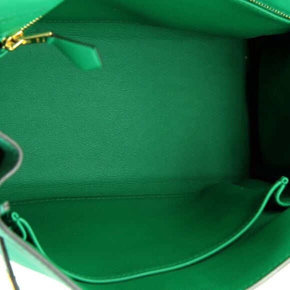 Hermes Kelly Handbag Vert Vertigo Swift with Gold Hardware 25 Green - Picture 6 of 11